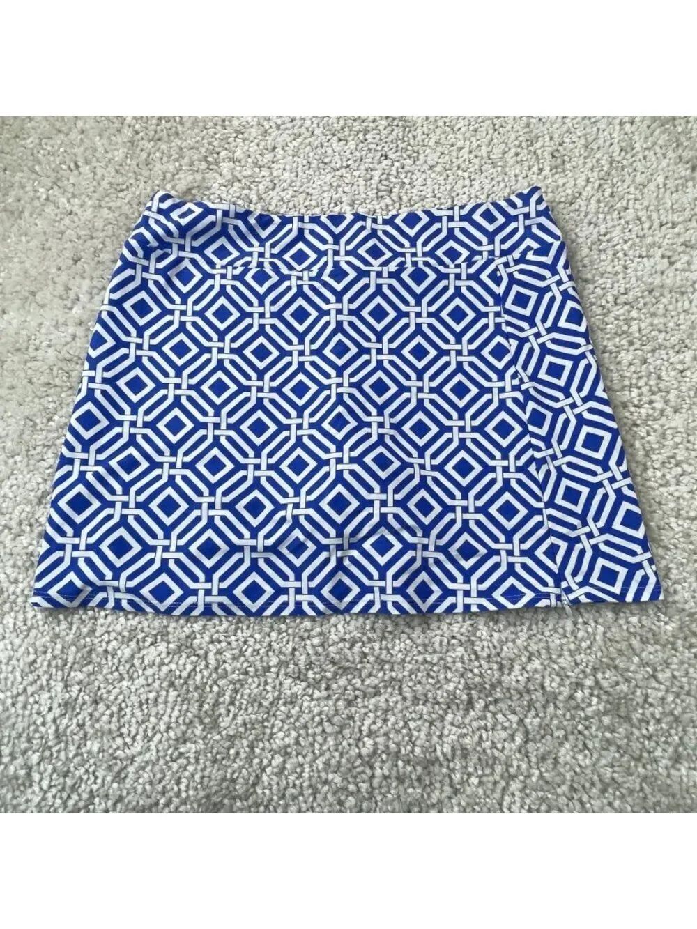 Jude Connally Morgan Skort Blue White Geometric Print Womens Large